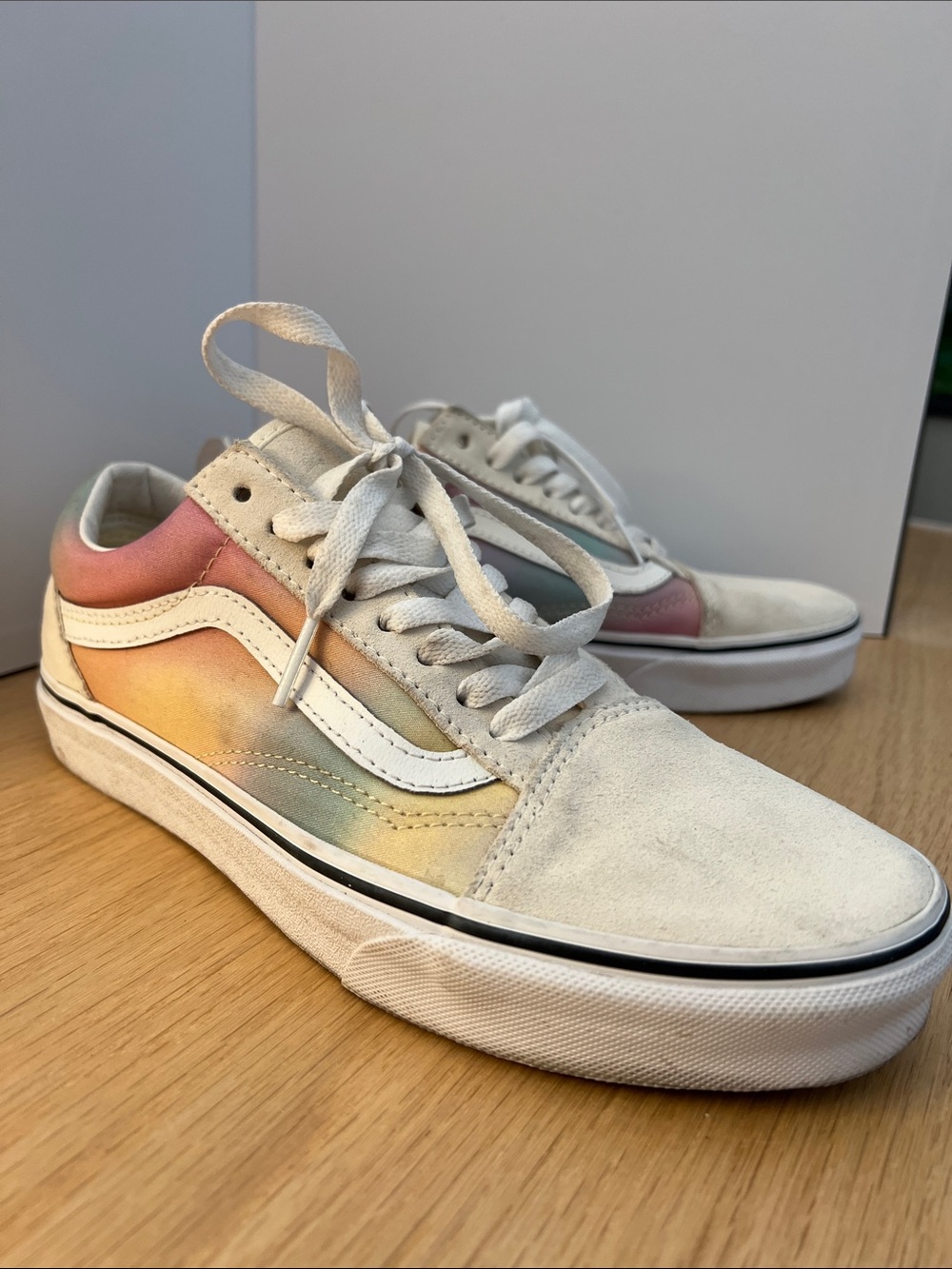 Vans Low Top Sneakers in Pastel Rainbow and White